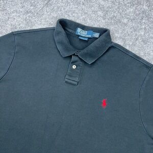 Polo Ralph Lauren Shirt Mens Large Black Short Sleeve Golf Classic Pony Soft